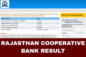 Rajasthan Cooperative Bank Result 2025 – Cutoff Marks, Scorecard Link