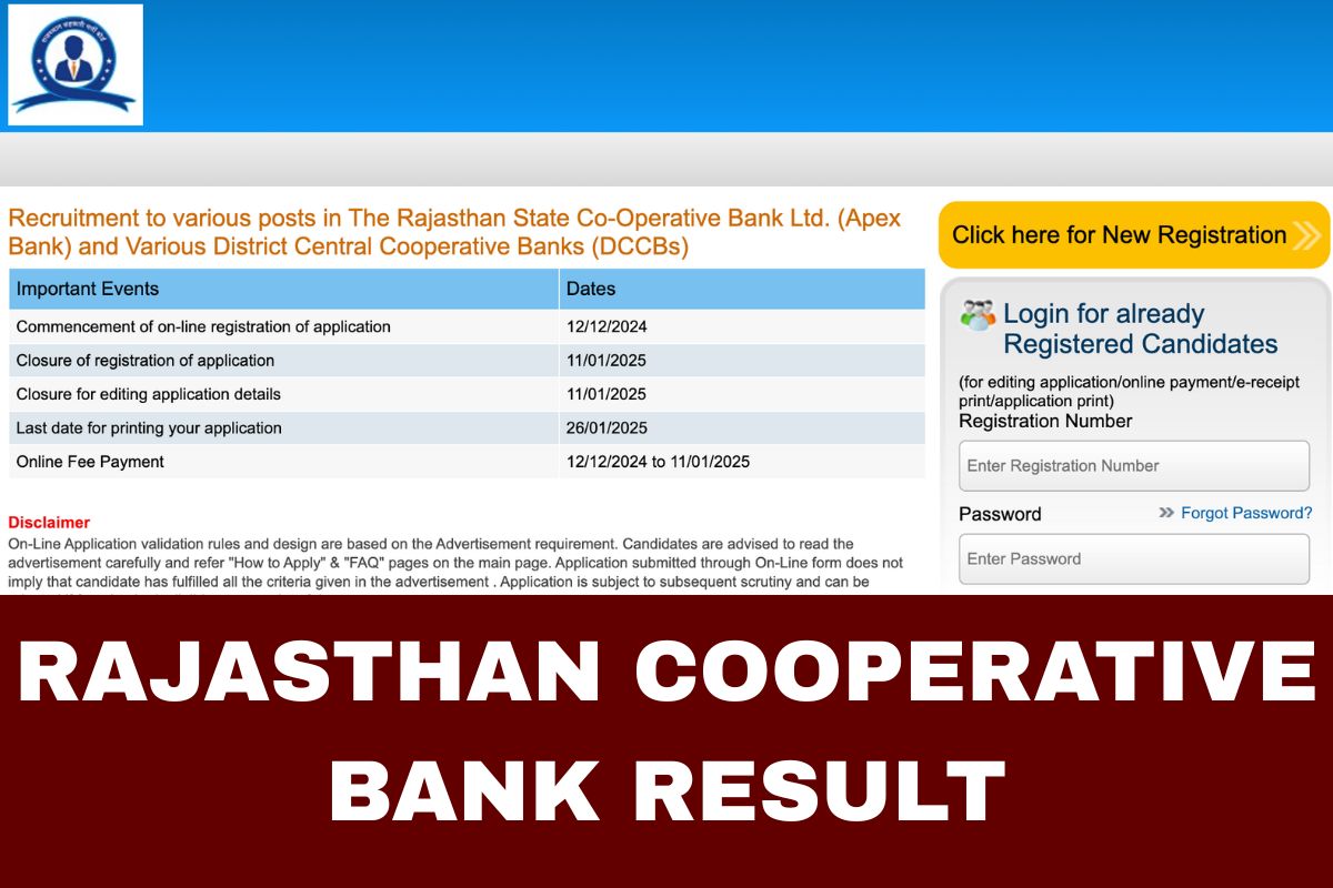 Rajasthan Cooperative Bank Result 2025, Cutoff Marks, Scorecard Download