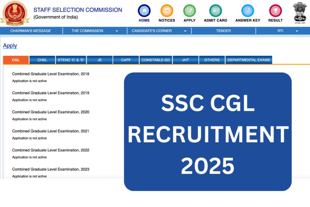 SSC CGL Recruitment 2025: Notification, Application Form, Vacancy